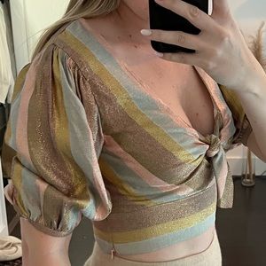 Zara shimmery crop top